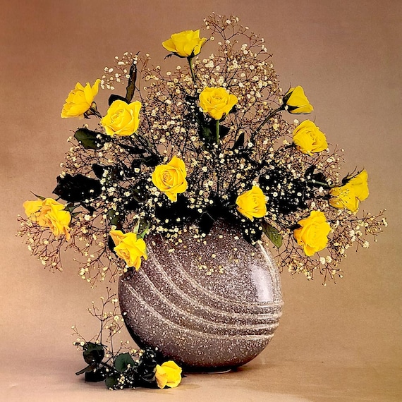 1980s Floral Arrangement Poster Print, 20x16"