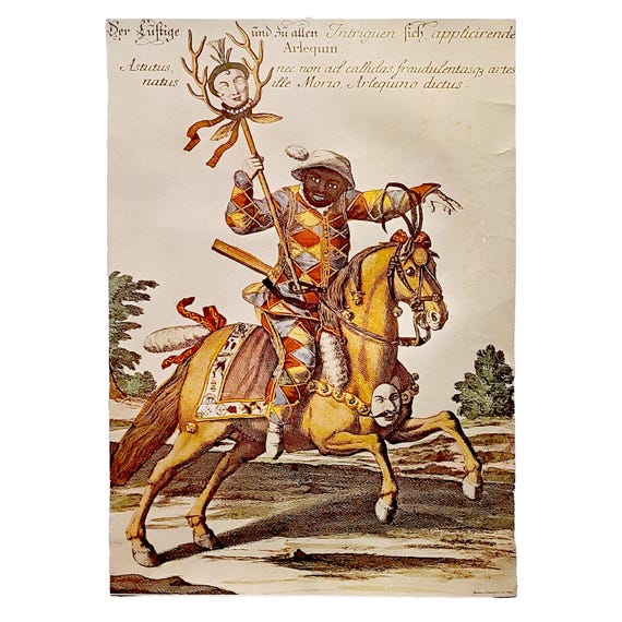 Vintage Harlequin on Horse Print - Museum of Decorative Arts, Paris