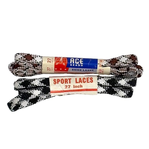 Vintage Skinny Argyle Shoe Laces, 2 pairs - Black & Brown 27in