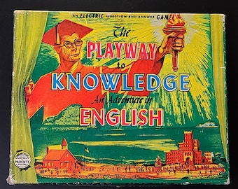 1955 Playway to Knowledge: Una aventura en inglés - Un raro juego electrónico temprano de JACMAR