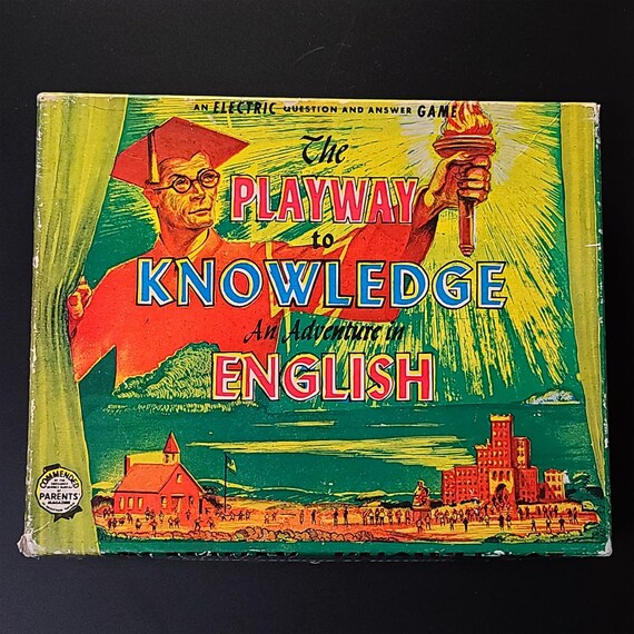 1955 Playway to Knowledge: An Adventure in English - Rare JACMAR Early Electronic Game