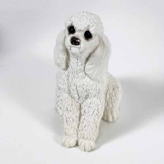 Vintage Sitting Poodle Figurine by Stone Critters