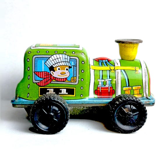 Vintage Tin Litho Toy Train Engine