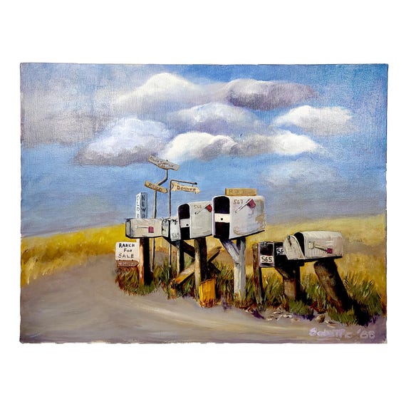 Rural Mailboxes Original Acrylic Painting