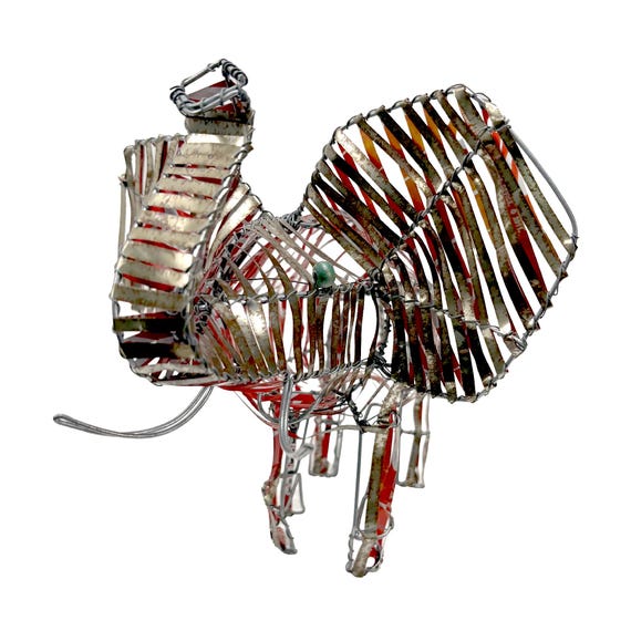 Vintage Upcycled Coca-Cola Can Elephant from Africa