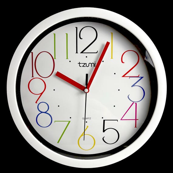 1990s TZUMI Color Number Minimalist Mod Clock