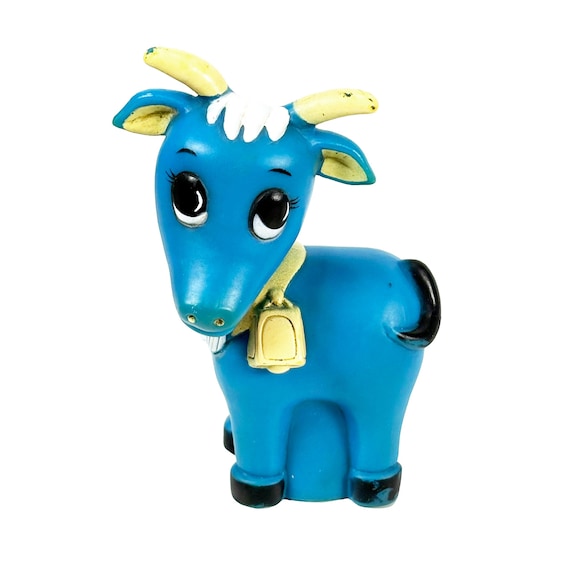 1981 Questor Blue Goat Squeaky Toy