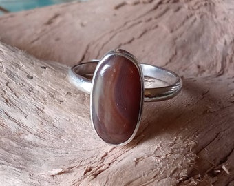 Sterling Silver Lake Superior Agate Ring size 9.5