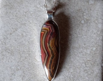 Sterling Silver Laguna Agate Pendant Necklace