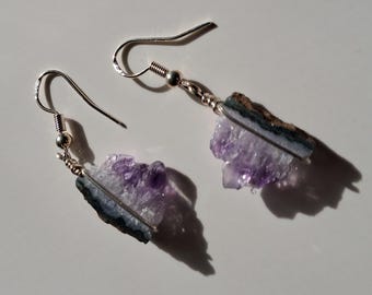 Sterling Silver Amethyst Cluster Earrings