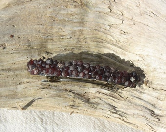 Rough Garnet Hair Barrette