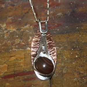 Sterling Silver Lake Superior Agate Pendant with Chain