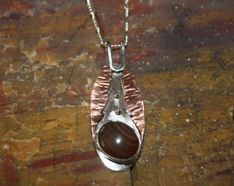 Sterling Silver Lake Superior Agate Pendant with Chain