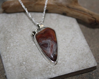 Flower of Peach Agate Necklace