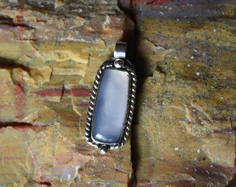Sterling Silver Blue Chalcedony Pendant