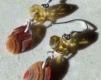 Sterling Silver Laguna Agate Earrings