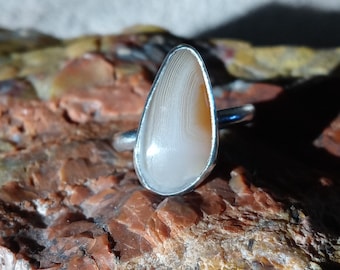 Sterling Silver Lake Superior Agate Ring size 7