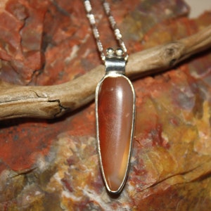 Sterling Silver Lake Superior Agate Pendant Necklace