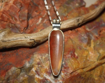 Sterling Silver Lake Superior Agate Pendant Necklace