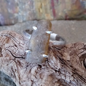Sterling Silver Lake Superior Beach Glass Ring size 7.5