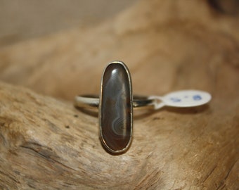 Sterling Silver Lake Superior Agate Ring size 8.5