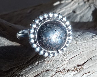 Bezel Set Sterling Silver Michigan Copper Firebrick Ring Sz 8