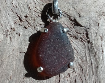 Sterling Silber Lake Superior Strand Glas Anhänger