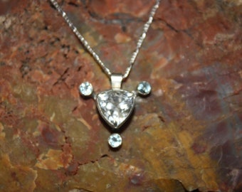 Sterling Silver Topaz Pendant Necklace