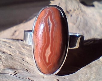 Sterling Silver TeePee Canyon Agate Ring size 7.5