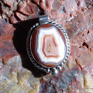 Sterling Silver Malawi Agate Pendant