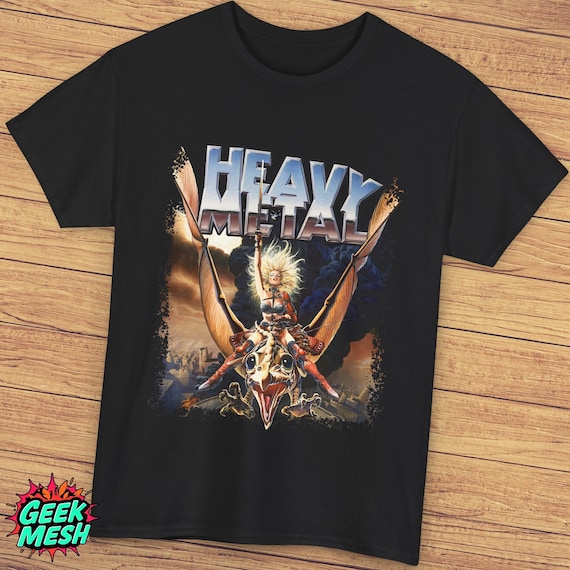 Heavy Metal T-Shirt - Classic 1981 Movie Poster Design, Cult Sci-Fi Fantasy Tee, Vintage Animated Film Merch, Rock & Metal Fans