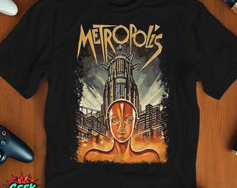 Metropolis T-Shirt, Classic Sci-Fi Movie Tee, Retro Cinema Apparel, Fritz Lang Film Inspired Black Shirt