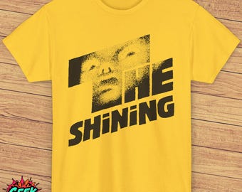 The Shining Shirt - Classic Horror Movie Design, yellow shirt Retro 80s Cult Film Tee, Jack Nicholson "Here's Johnny" Shirt, Horror Fan Gift