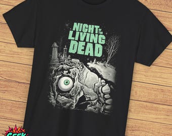 Night of the Living Dead T-Shirt, Classic Horror Movie Tee, Retro Zombie Film Shirt, Cult Horror Fan Apparel, Black Unisex Tee