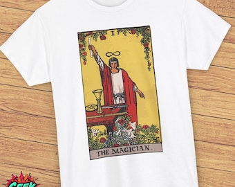 The Magician Tarot Card T-shirt - mystieke occulte Arcana TAROT Design, esoterisch spiritueel Witchy T-shirt, shirt Celestial Fortune Teller