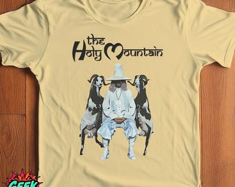 Holy Mountain T-Shirt - Light Sand Yellow, Cult Classic Graphic Tee, Alejandro Jodorowsky Film Tribute, Surrealist Movie Shirt