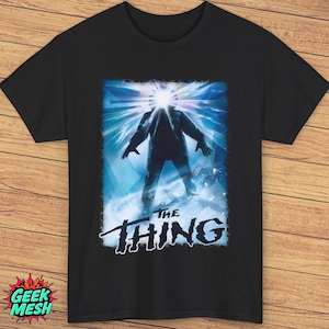 The Thing Black T-Shirt - Classic 1982 Horror Movie Design, John Carpenter Cult Sci-Fi Thriller Tee, Retro 80s Horror Film Apparel