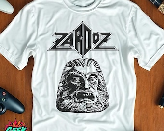 Zardoz T-Shirt, White Tee with Iconic Graphics from Cult Classic Film, Zardoz Head, Perfect Gift for Retro Sci-Fi Movie Fans