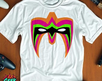 Ultimate Warrior Face Paint Shirt, Iconic Wrestling Graphic Tee, Classic Wrestler Mask Design, White Ultimate Warrior T-Shirt for Fans