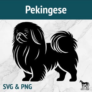 Pequinês SVG - Raças de cães SVG - Silhueta PNG Vector Clipart - Pacote de arquivos cortados a laser para Cricut xTOOL Glowforge - Arte de corte de filhotes fofos