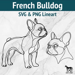 Französische Bulldogge Lineart SVG - Frenchie Hunderassen Linie Kunst PNG Vektor Clipart - Laser geschnitten Datei Bundle Cricut xtool Glowforge Haustierliebhaber Design