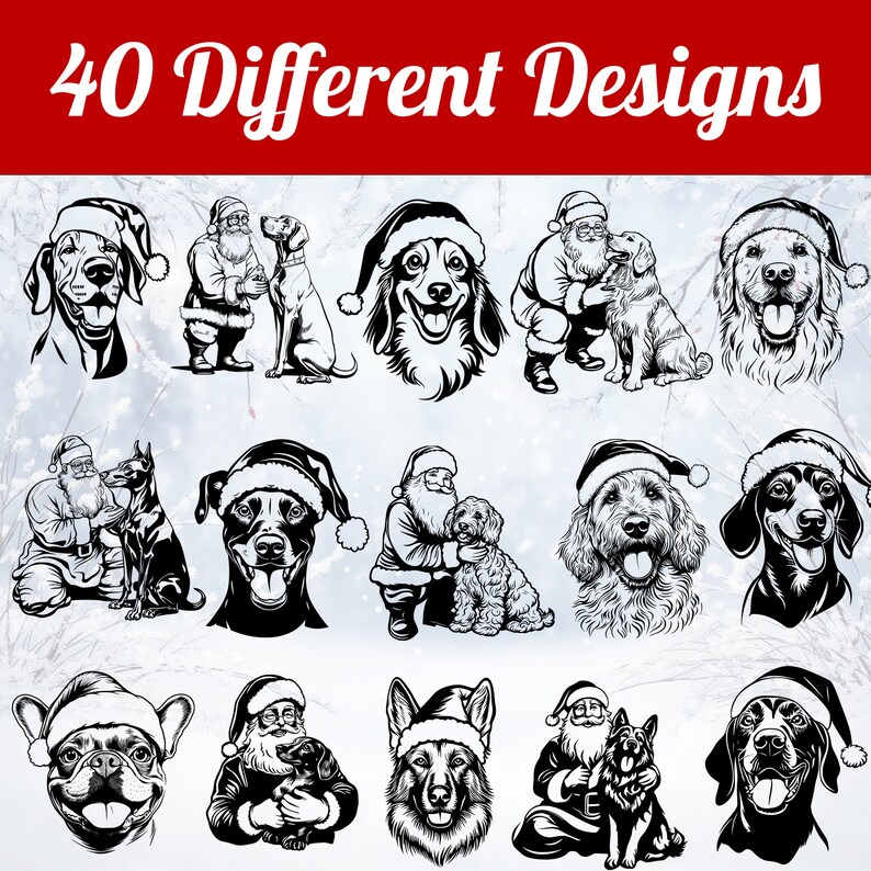 Christmas Dog Breed SVG Bundle 40 Santa Cut Files (cricut, — free download