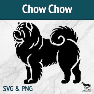 Chow Chow SVG - Hunderassen Silhouette PNG Vektor Clipart - Laser geschnitten Datei-Bundle Cricut xtool Glowforge - Haustier süßer flauschiger Spitz ohne Sport