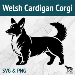 Welsh Cardigan Corgi SVG - staart Corgi SVG - hondenrassen lasergesneden bestand - silhouet PNG-vectorillustraties - snijkunst Cricut xTOOL Glowforge