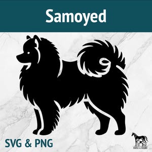 Samoyed Dog SVG: Fluffy Sammie Silhouette, Cricut Glowforge Vector (Digital Download)