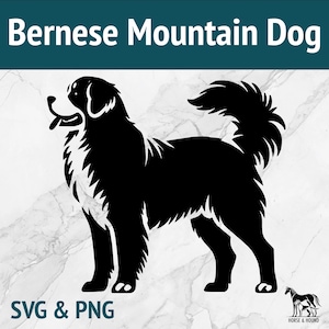 Berner Sennenhund SVG - Hunderassen Silhouette PNG Vektor Clipart - Laser geschnitten Datei-Bundle Cricut xtool Glowforge - Haustierliebhaber Süßer Berner