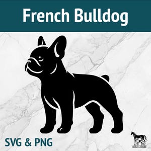 Bulldog Francês SVG - Raças de Cães Silhueta PNG Vetor Clipart - Pacote de Arquivos de Corte a Laser Cricut xTOOL Glowforge Pet Cute Frenchie Puppy