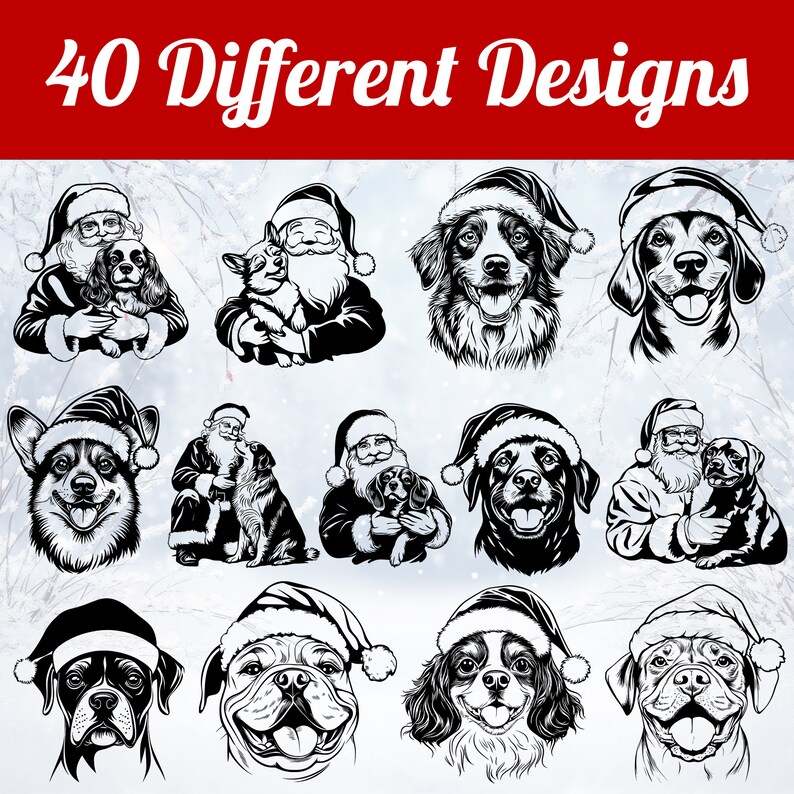Christmas Dog Breed SVG Bundle 40 Santa Cut Files (cricut, — free download