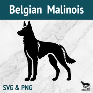 Belgischer Malinois SVG - Hunderassen Silhouette PNG Vektor Clipart - Laser geschnitten Datei-Bundle Cricut xtool Glowforge - Haustierliebhaber Süßer Schäfer
