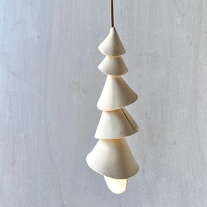 5 tier One white clay Ceramic wind chime wind chime-patio wedding gift wabi sabi bell gift for her boyfriend gift-bell image 1